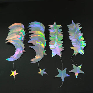 Iridescent Holographic Stars and Moons Garlands (2pcs)  3