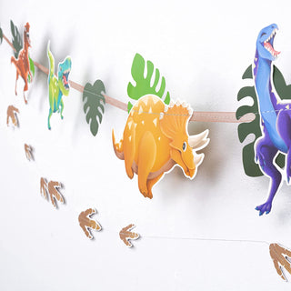 2pcs Colorful Dinosaur Garland Banner for Boy’s Birthday Party Decor 3