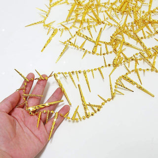 Christmas Decor 3D Glitter Gold Icicle Garland (26Ft) 7
