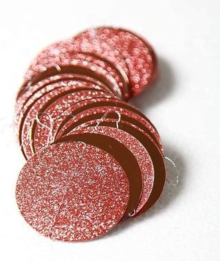 Wedding Glitter & Metallic Rose Gold Circle Dots Garland (4pcs) 6