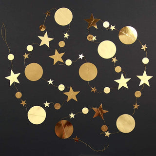 3pcs Gold Twinkle Little Star and Circle Party Garlands 3