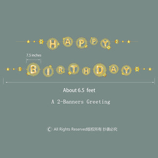 Happy Birthday Banners with Gold Stars (2pcs) 5