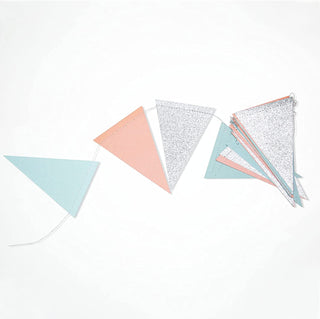 Bunting Flag Banners Set in Blue, Pink and Silver (4pcs) 4