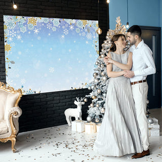 Snowflake Christmas Fabric Backdrop 5x7 ft 