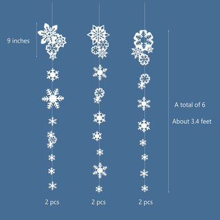 White Snowflakes Garlands (6pcs) 4