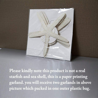 Paper White Starfish and Sea Shell Garlands (20ft) 4