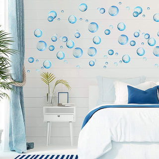 Under the Sea Theme Blue Bubble Wall Decal Sticker (72pcs) 4