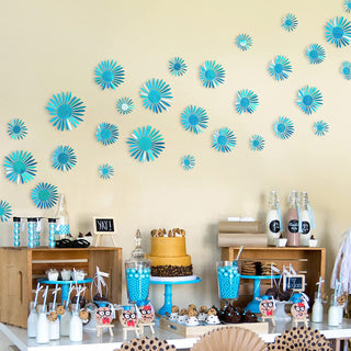 3D Blue Flower Removable Flower Wall Stickers (40 pcs) 4