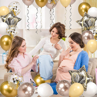Champagne Gold Balloons with Confetti Balloon Set (31pcs) 3