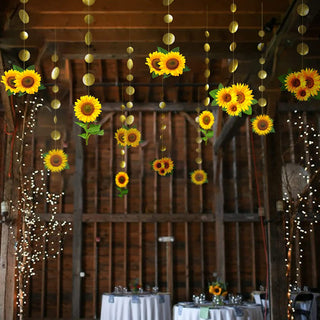 12pcs Sunflower Garlands for Kids Birthday Party Decorations Sun Flower Streamer Backdrop 4