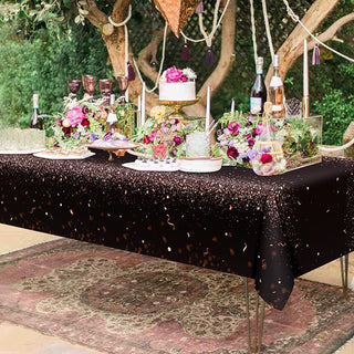9x5 ft Fabric Rose Gold Tablecloth 4