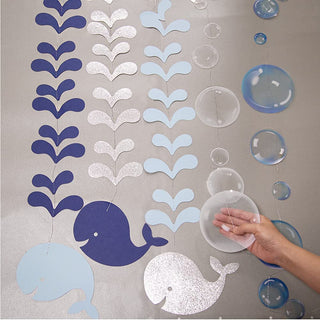 Glitter Blue Whale and Bubbles Garlands 4