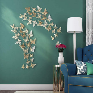3D Champagne Gold Butterfly Wall Decal 4
