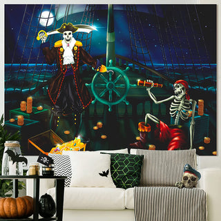 7x5 ft Fabric Pirate Halloween Party Backdrop 4