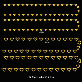 Mother's Day Glitter & Metallic Gold Heart Garland (56Ft) 7