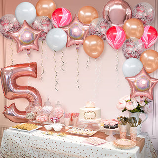 Pink White Rose Gold Balloons (25pcs) 3