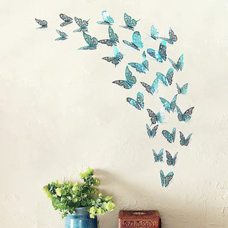 3D Teal Blue Butterfly Wall Decal (Teal Blue B) (48pcs) 5
