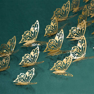 3D Champagne Gold Butterfly Wall Decal (Champagne Gold B) 4
