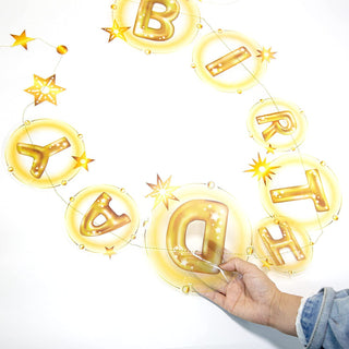 Happy Birthday Banners with Gold Stars (2pcs) 3