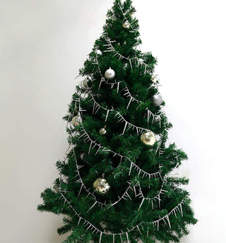 3D Glitter Silver Icicle Christmas Garland