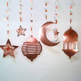 Rose Gold Star, Moon and Lantern Islamic Ramadan Garland 4