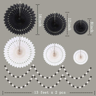 Black and White Halloween Party Circle Dots Garland 4