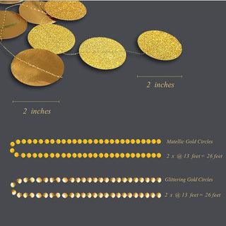 4pcs Glitter Gold Circle Dot Garland Kit 4
