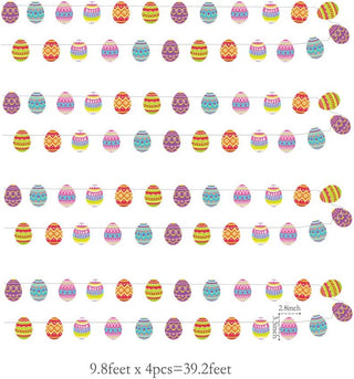 4pcs Colorful Easter Egg Garland Kit Happy Easter Party Decorations 4