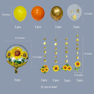 Sunflower Balloons And Garlands Set (35pcs) 4