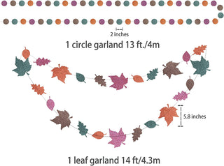 Autumn Leaf and Cirle Garlands for Thanksgiving (26ft) 5