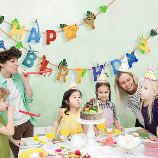2pcs Dinosaur Theme Happy Birthday Banner for Boy’s Birthday Party 4