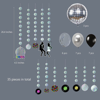 Iridescent Disco Balloons and Garlands Kit (35pcs) 4