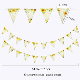 Sunflower Bunting Flag Banners Set (28ft) 6