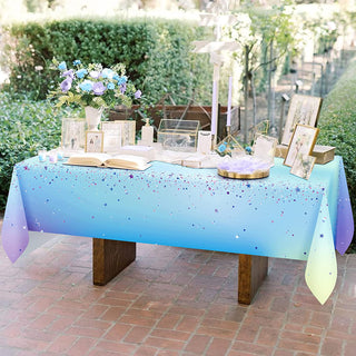 9x5 ft Fabric Iridescent Tablecloth for Euphoria Party Decoration 5