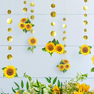 12pcs Sunflower Garlands for Kids Birthday Party Decorations Sun Flower Streamer Backdrop 5
