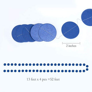4pcs Royal Blue Circle Dots Garland Home Decor 5