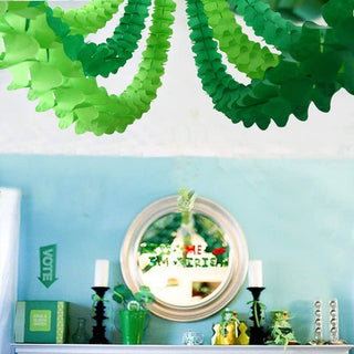 Green Tissue Paper Leaf Garland for St Patricks Party Decoration 5