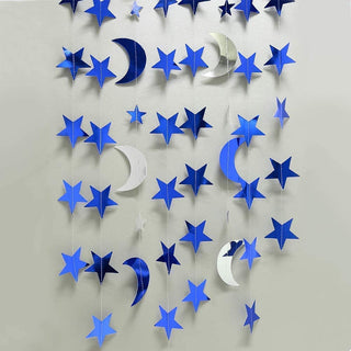 Royal Blue Silver Stars and Moon Garlands (52ft)  5
