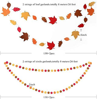 Autumn Leaf Garland Set for Thanksgiving (4pcs) 5