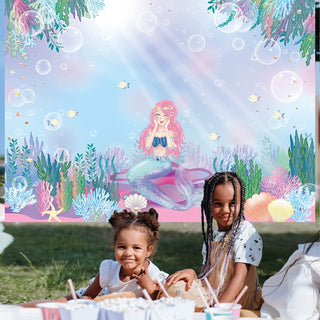 Under The Sea Little Mermaid Party Backdrop 5x7 ft 5