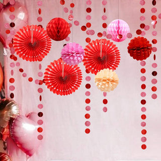 Rose Red Pink Party Pom Pom Kit for Valentines Day Decorations 6