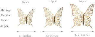 3D Champagne Gold Butterfly Wall Decal 6