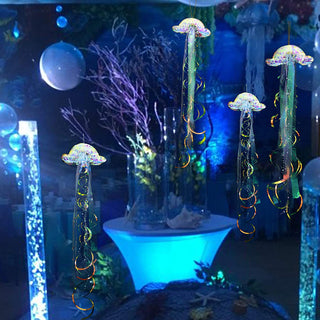 Under the Sea Party Hanging Iridescent Holographic Jellyfish (2pcs) 2