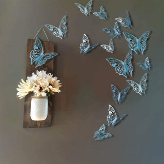 3D Teal Blue Butterfly Wall Decal (Teal Blue D) 6