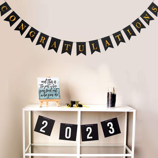 Shimmer Congratulations Banner in Gold and Black (1 pc) 4