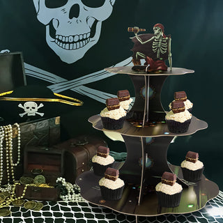 Skull Pirate Cupcake Stand for Halloween Party Decorations