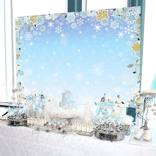 Snowflake Christmas Fabric Backdrop 5x7 ft 