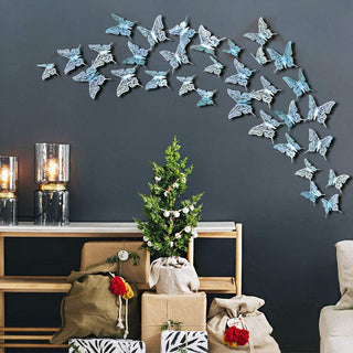 3D Teal Blue Butterfly Wall Stickers (Teal Blue C) (48pcs) 6