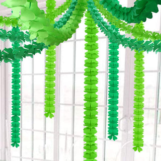 Green Tissue Paper Leaf Garland for St Patricks Party Decoration 6