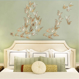 3D Champagne Gold Butterfly Wall Decal (Champagne Gold B)